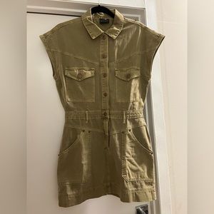 Miou Muse Green Denim Dress